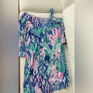 Lilly Pulitzer Blue and Pink Tropical Dress